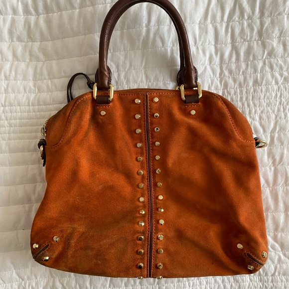 Orange suede / studded Michael Kors bag - Picture 2 of 5
